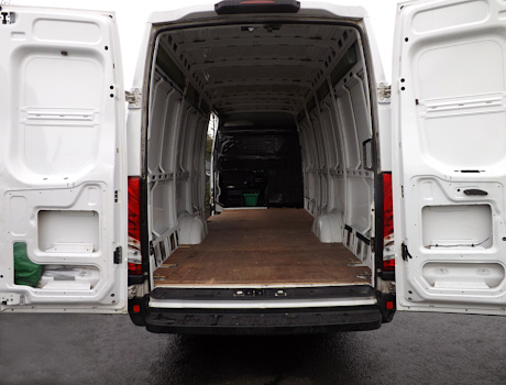 rear view of inside van
